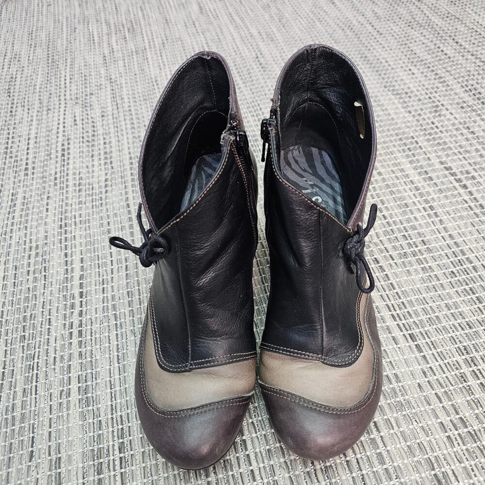 HISPANITAS Booties Heeled Black Leather Womens Size 35 Witchy Lagenlook Bohemian - Picture 2 of 13